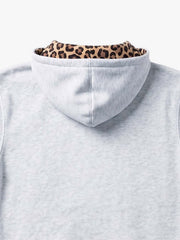 Leoparden-Patchwork-Hoodie & Hosen-Set