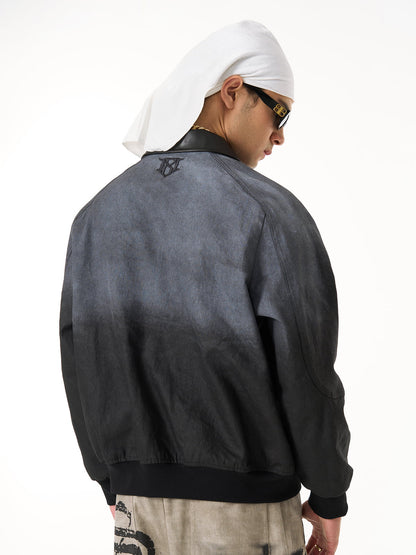 SUPERMADE 3D Embroidered Spray-white Bomber Jacket 
