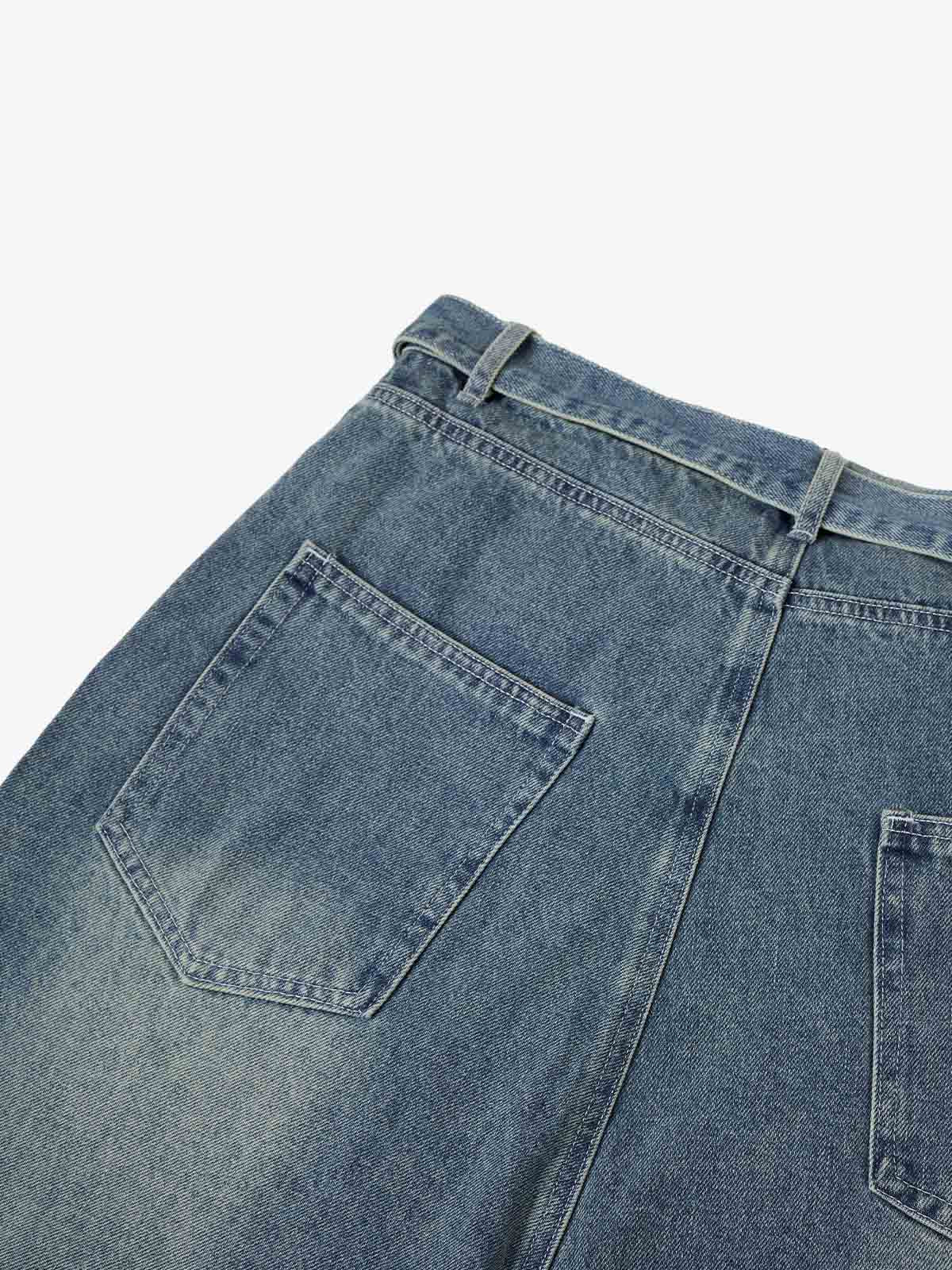 Embroidered Spiderweb Denim Shorts 
