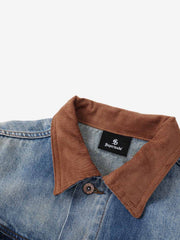 Tie-Dye Gradient Denim Jacket; Blue / M, Blue / L, Blue / XL