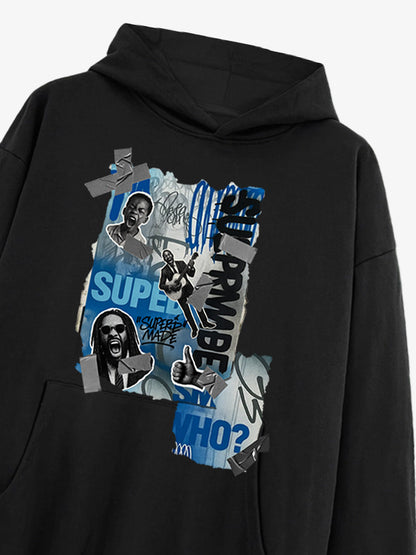 Supermade Graffiti Retro Hip-hop Hooded Sweatshirt 