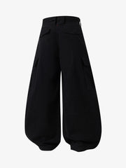 Curved-Hem Baggy Cargo Pants 