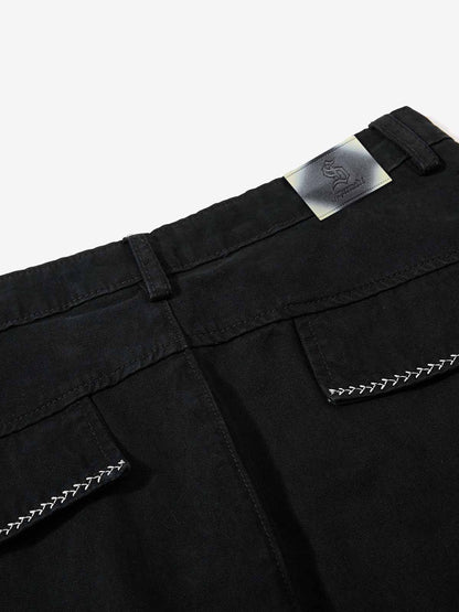 Multi-Pocket Wide-Leg Cargo Pants 