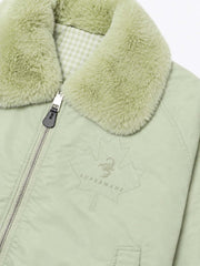 Faux-Shearling Collar Lightweight Padded Coat