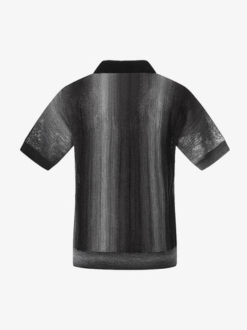 Gradient Textured Knit Polo Shirt 