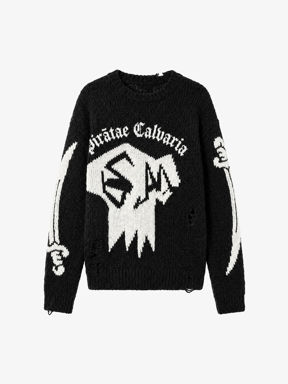 Salt Bones Skull Graphic Knit Sweater