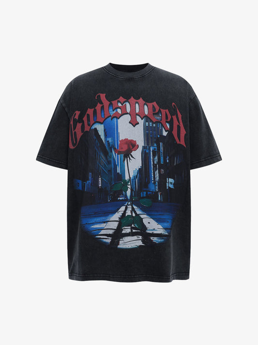 High Street Rose Urban Print T-shirt 