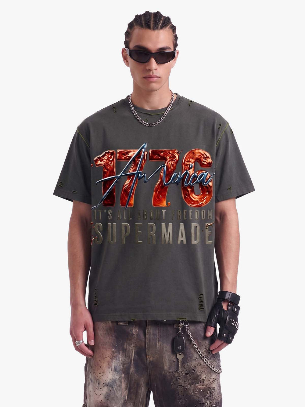 Liquid Metal Graphic Washed T-Shirt 
