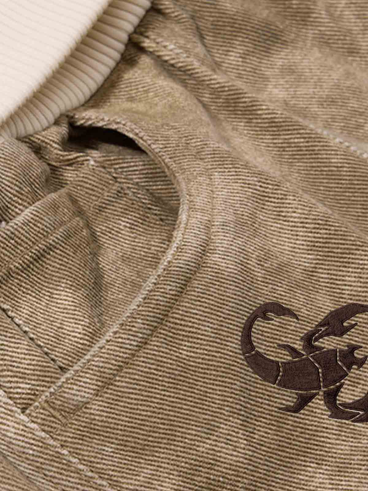 Washed Embroidered Multi-Pocket Baggy Cargo Pants