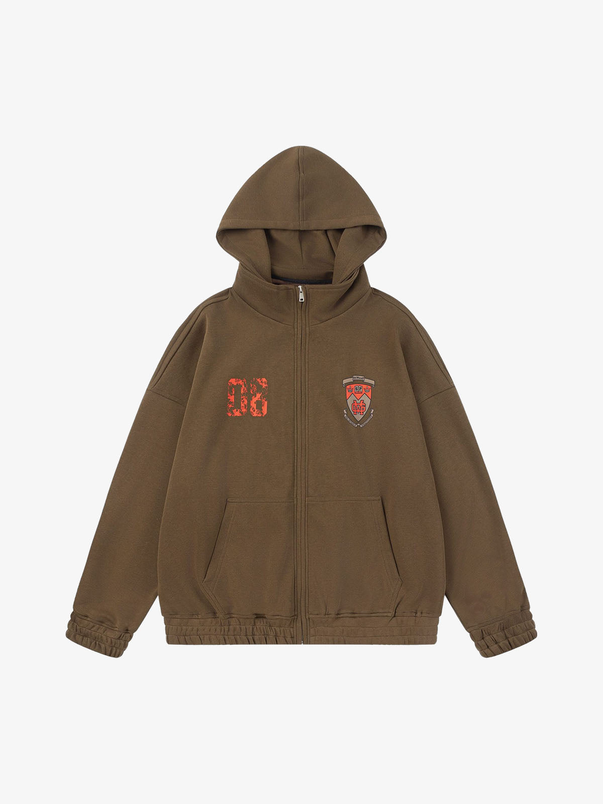 Retro Embroidered College Detachable Hoodie 