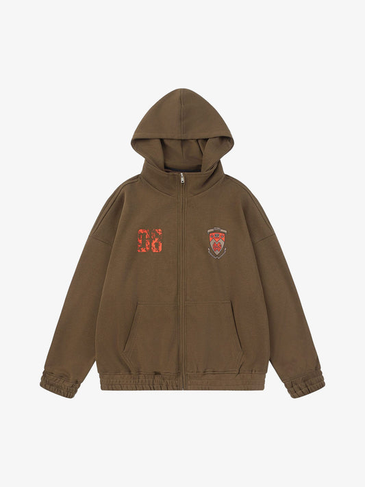 Retro Embroidered College Detachable Hoodie 