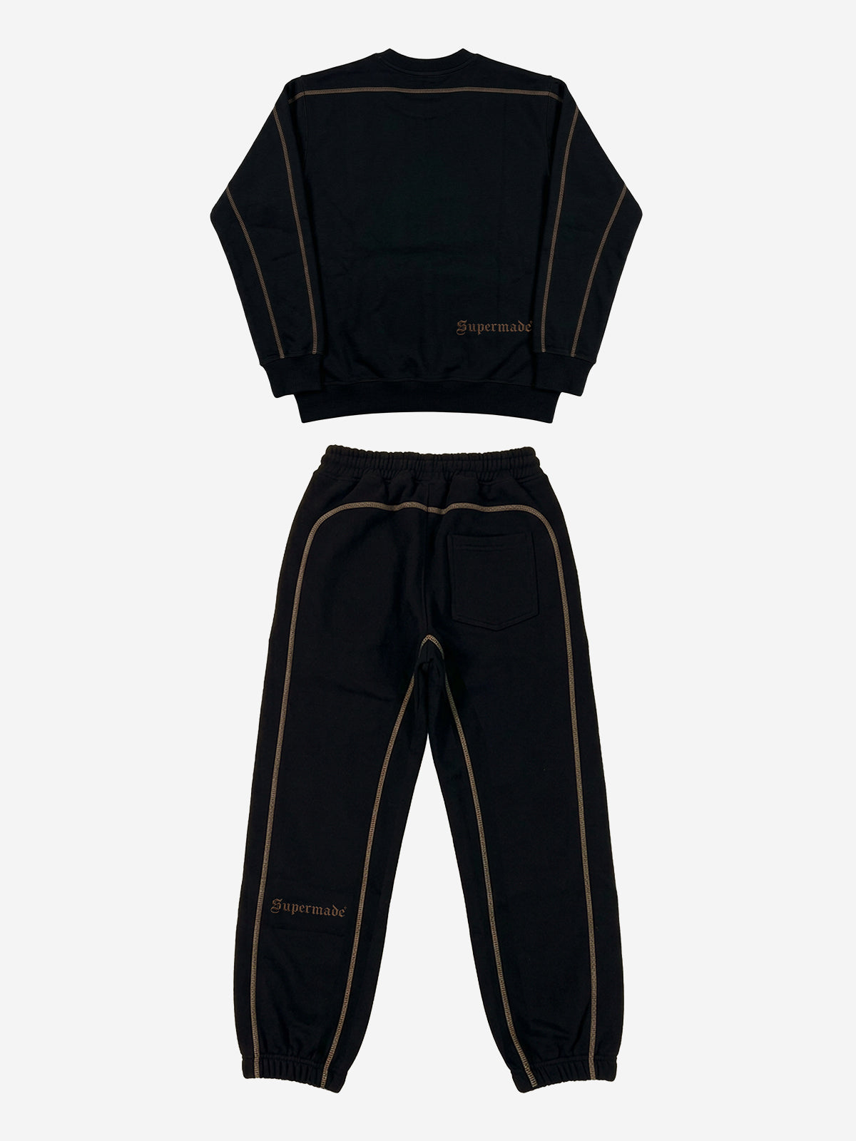 Embroidered Cropped Crewneck Sweatshirt & Relaxed Jogger Set
