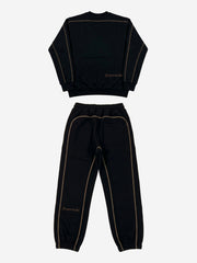 Embroidered Cropped Crewneck Sweatshirt & Relaxed Jogger Set