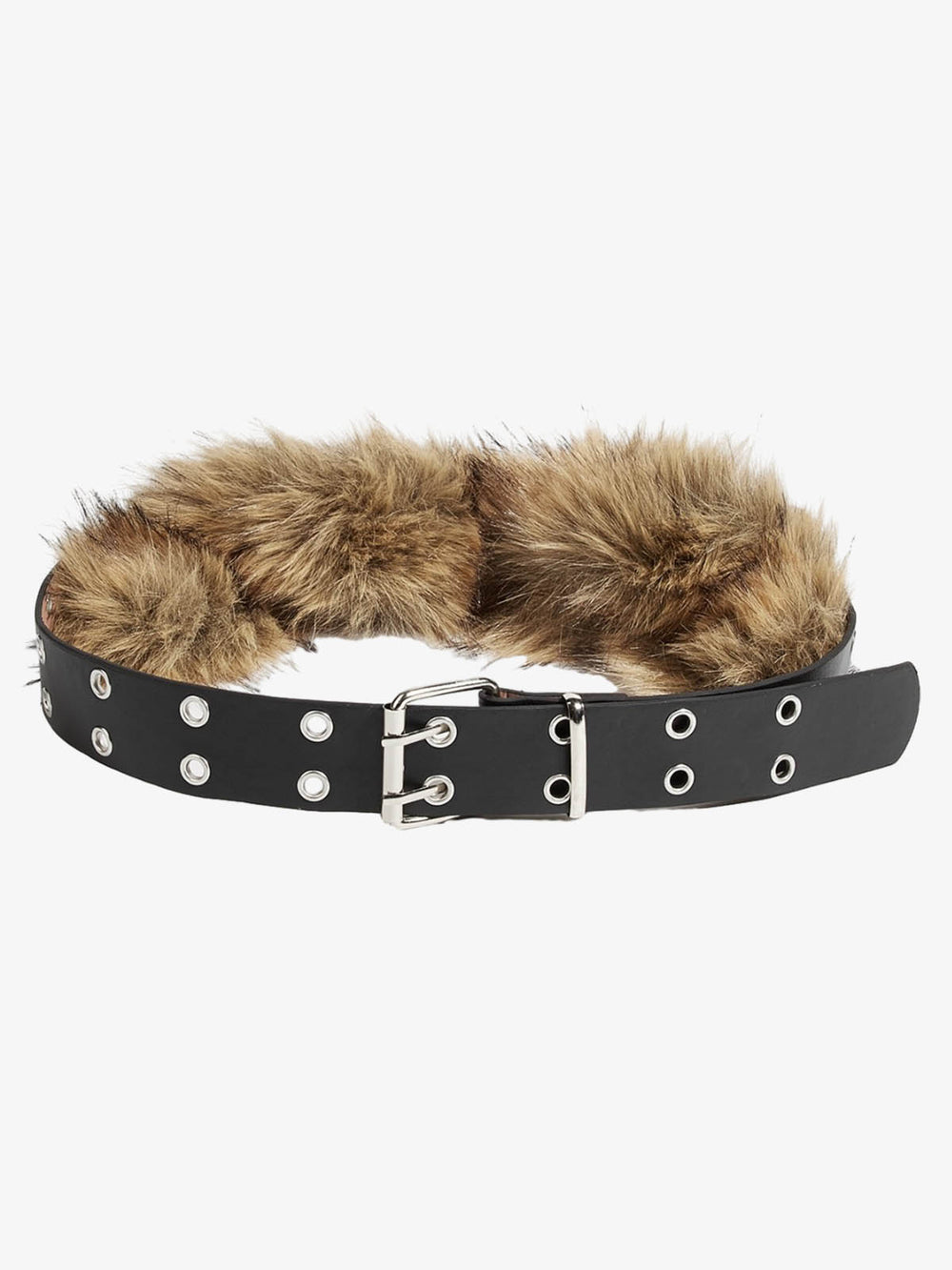 Faux Fur Leather Belt