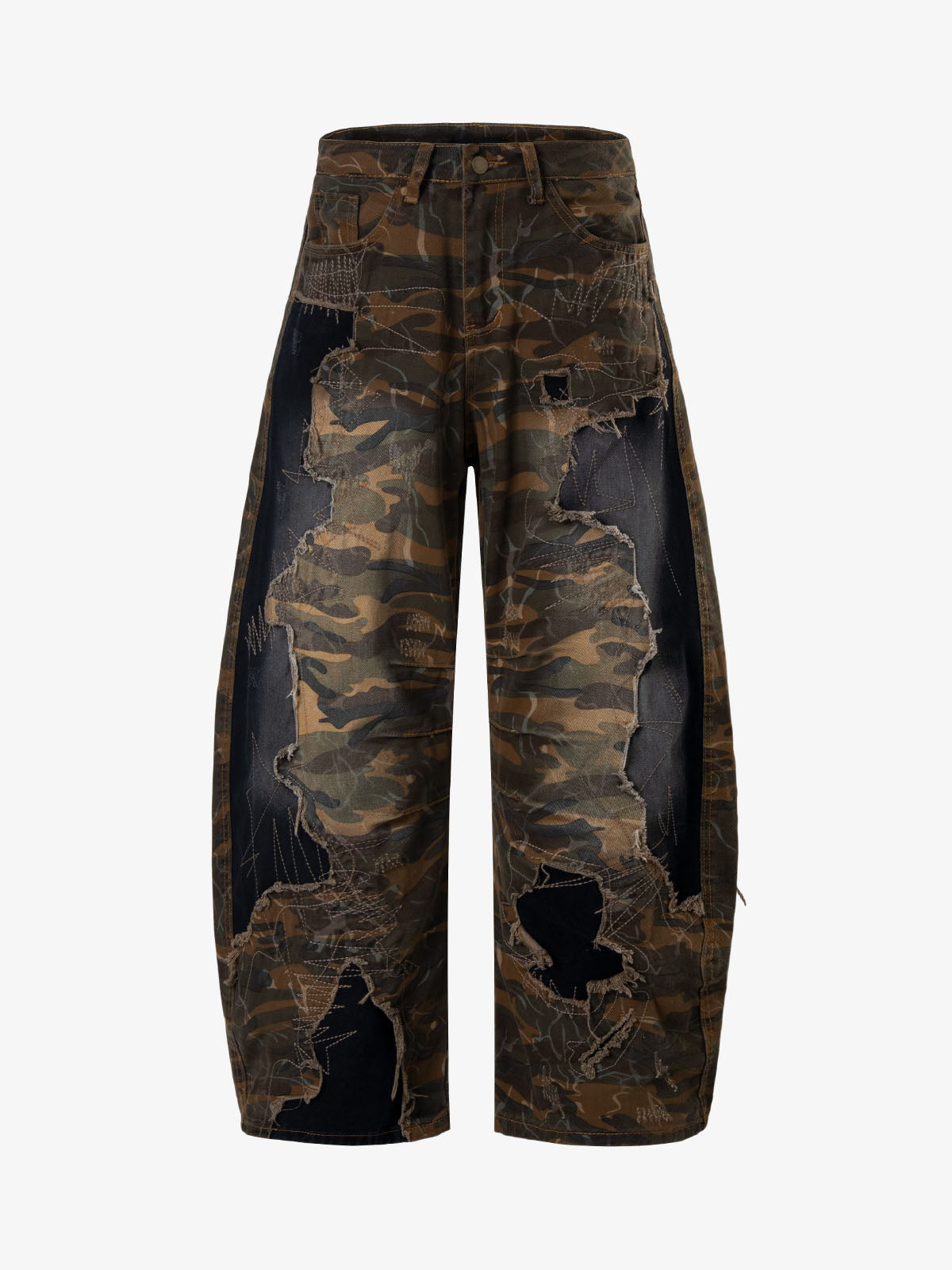 Camo Panel Embroidered Jeans