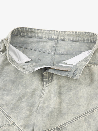 Vintage Washed Multi-Pocket Barrel Jeans 