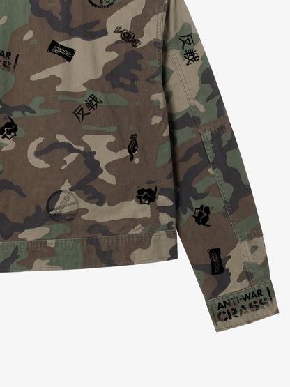 Anti-War Graphic Camo Jacket
