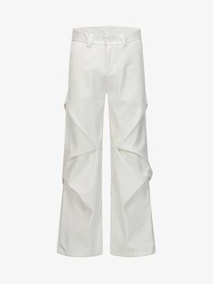Retro Pleated Flared Casual Pants 
