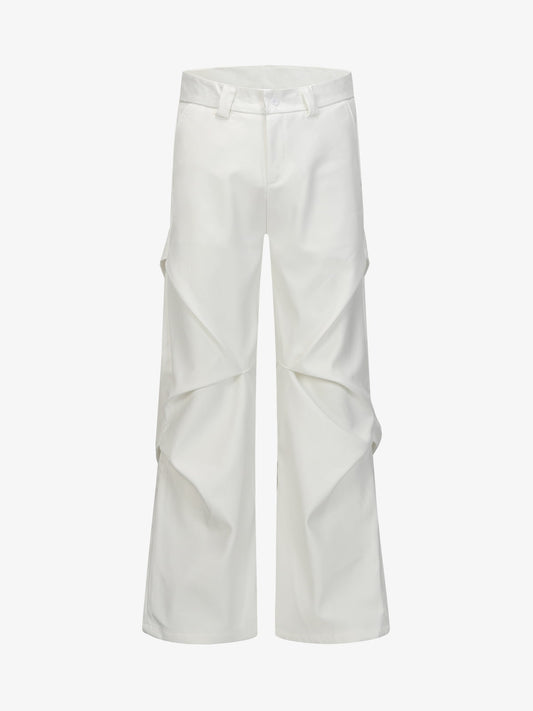 Retro Pleated Flared Casual Pants 