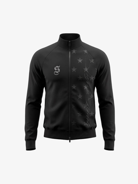 Chaqueta con estampado de estrellas y doble cremallera