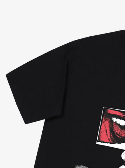 Distressed Sleeveless Crop Top with Barbed Wire Graphic Design 