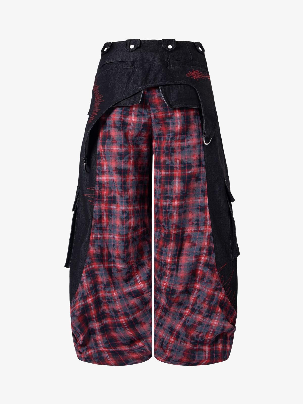 Deconstructed Cyber-Grunge Patchwork Denim Jeans 