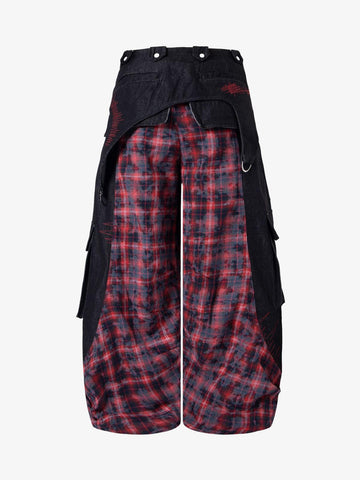 Deconstructed Cyber-Grunge Patchwork Denim Jeans 