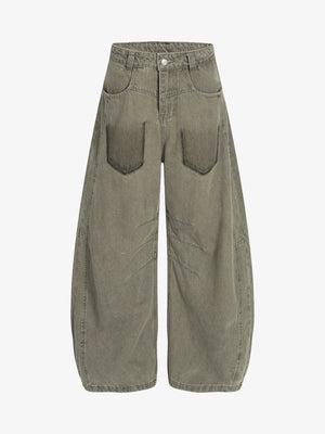 Wide-Leg Utility Trousers with Oversized Pockets - Perfect for Casual and Outdoor Adventures 