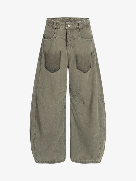 Wide-Leg Utility Trousers with Oversized Pockets - Perfect for Casual and Outdoor Adventures 