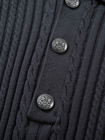 Vintage Cable Knit Polo Shirt