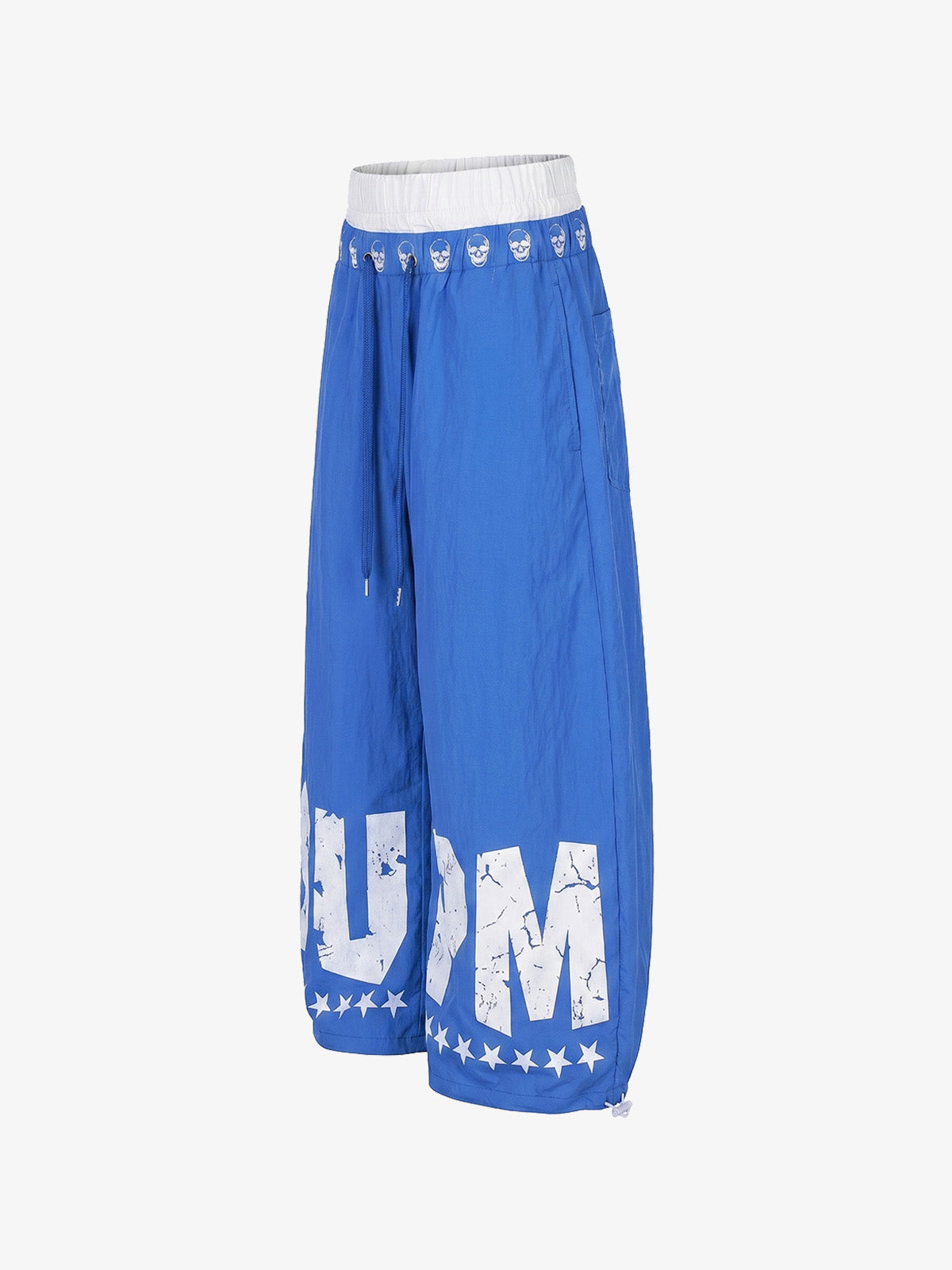 Layered Skull-Graphic Track Pants