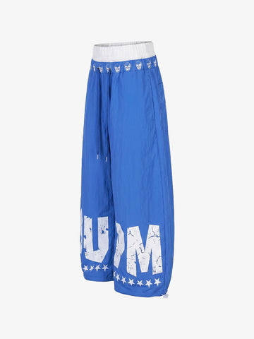 Layered Skull-Graphic Track Pants