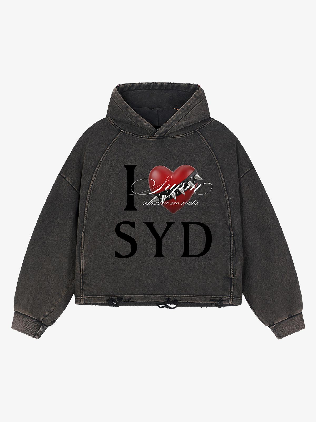 Sydney Limited Edition, Washed Denim‑Blue Boxy Hoodie