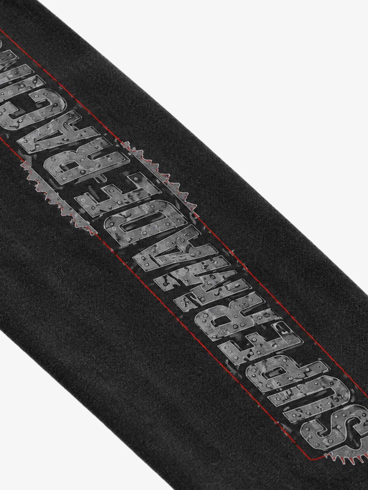 Gear Graphic Color Block Washed Waffle Long Sleeve Tee