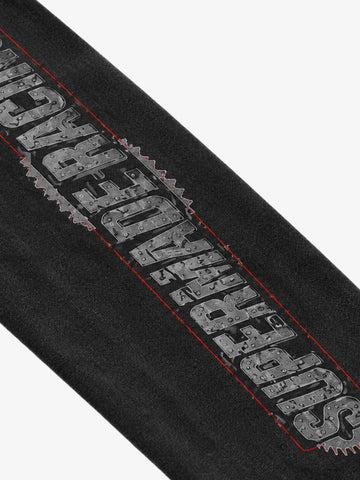 Gear Graphic Color Block Washed Waffle Long Sleeve Tee