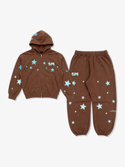 Star Foam Graphic Color Block Sweat Set