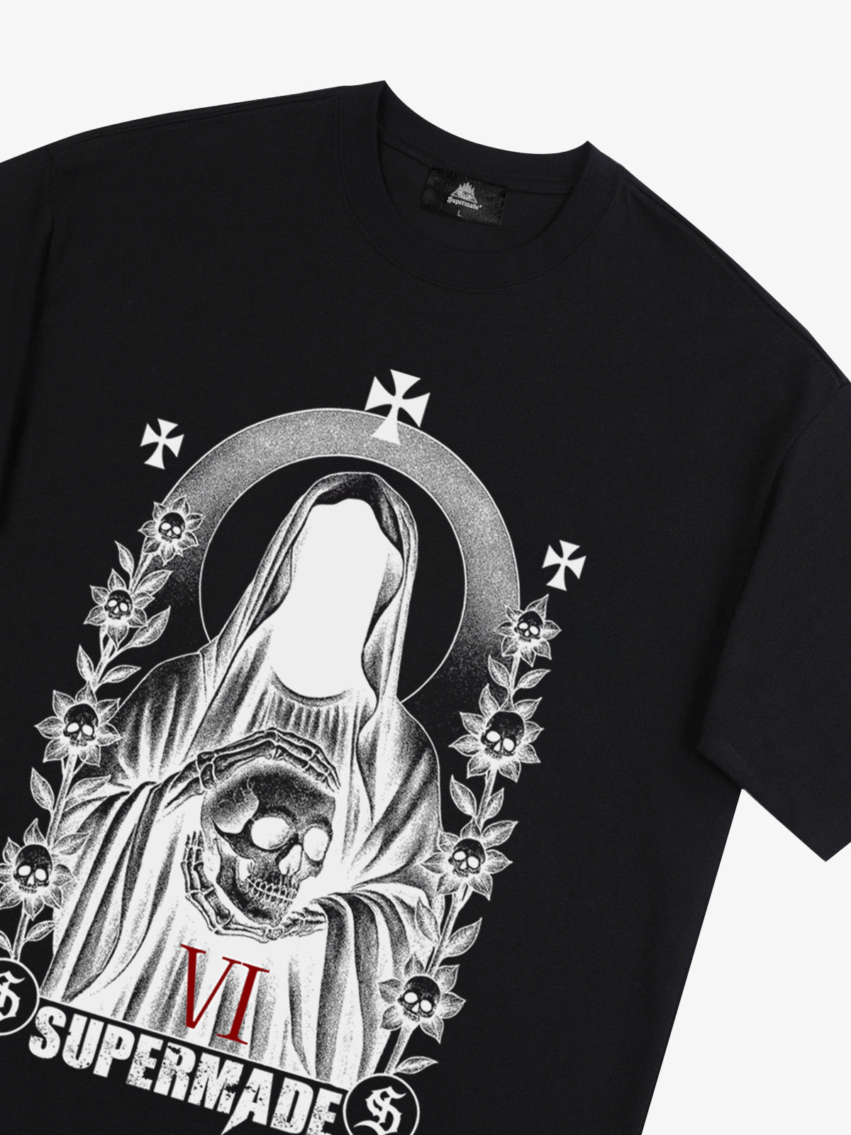 Thesupermade Dark Gothic Headless Skull Death T-shirt 