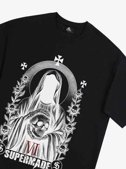 Thesupermade Dark Gothic Headless Skull Death T-shirt 