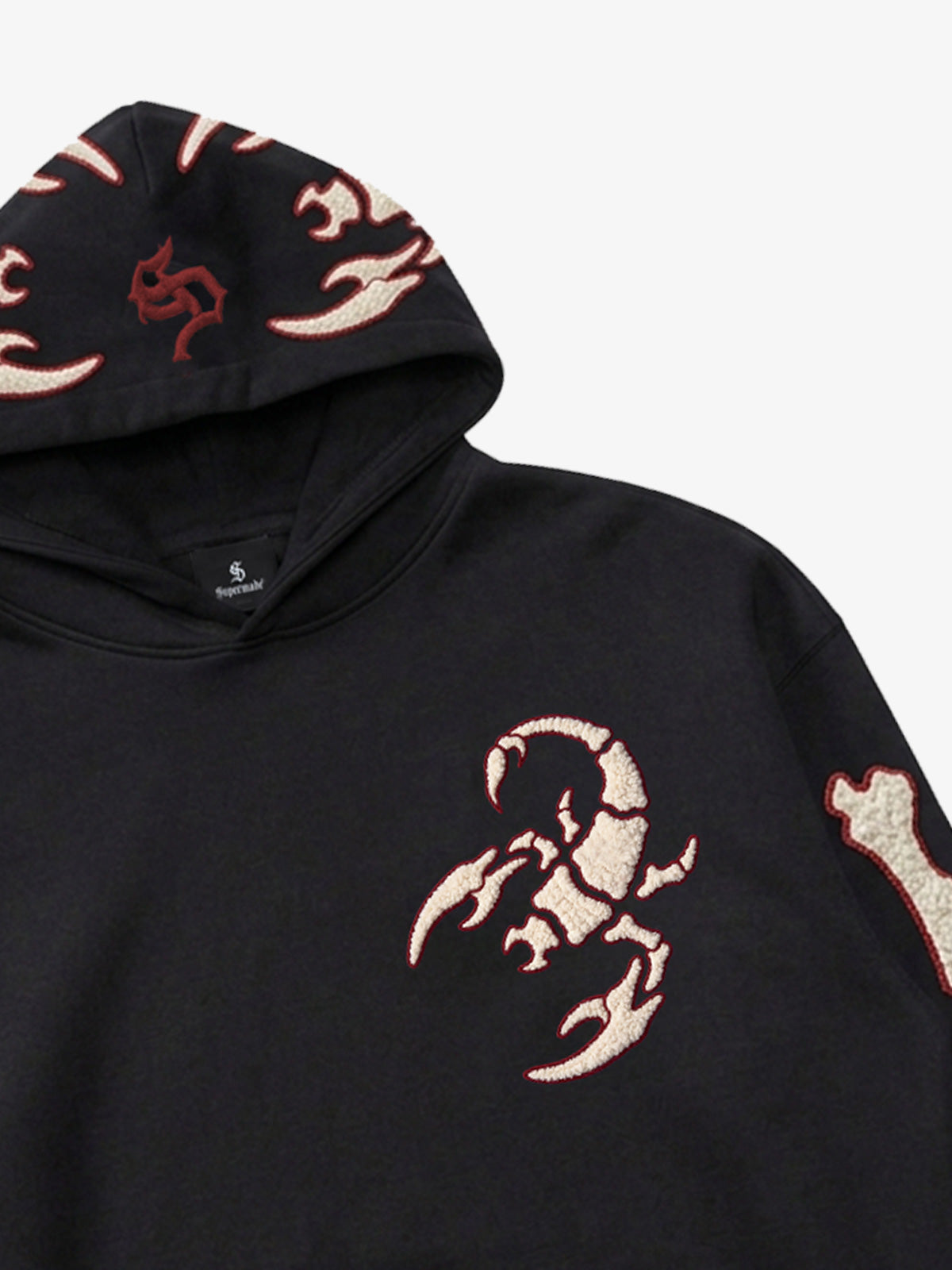 Scorpion Skeleton Terry Embroidered Hoodie
