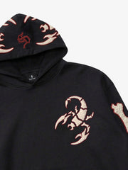 Scorpion Skeleton Terry Embroidered Hoodie