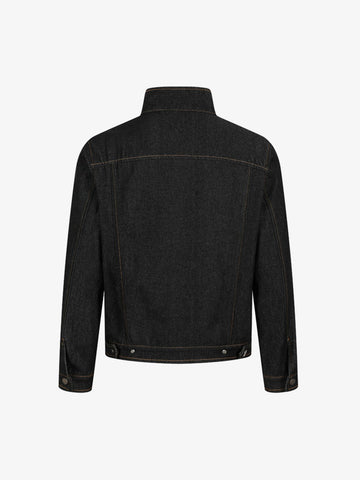 Deconstructed Exposed-Stitch Airplane-Button Jacket