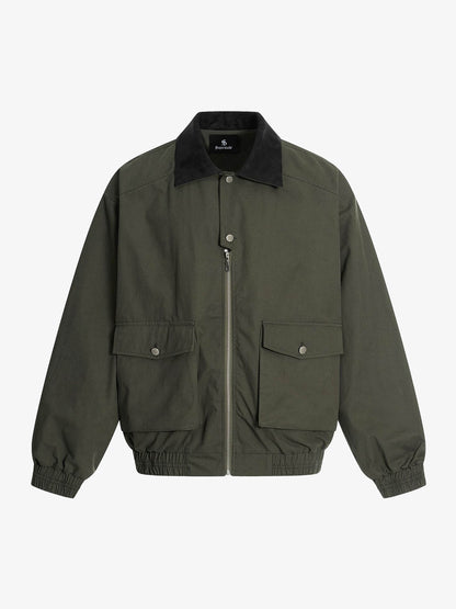 Contrast Collar Pocket Jacket