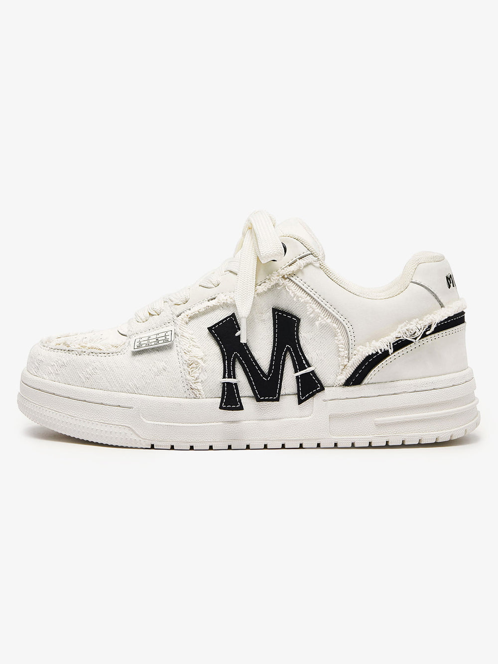 Street Distressed Denim Patchwork Sneakers 