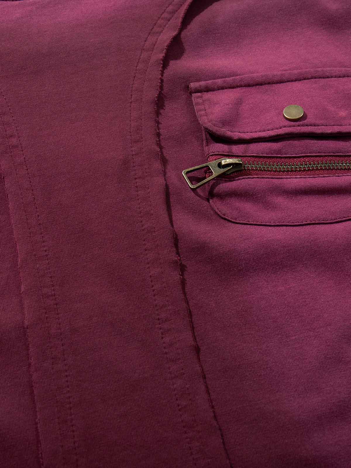Distressed Washed Pocket Workwear Sweatshirt