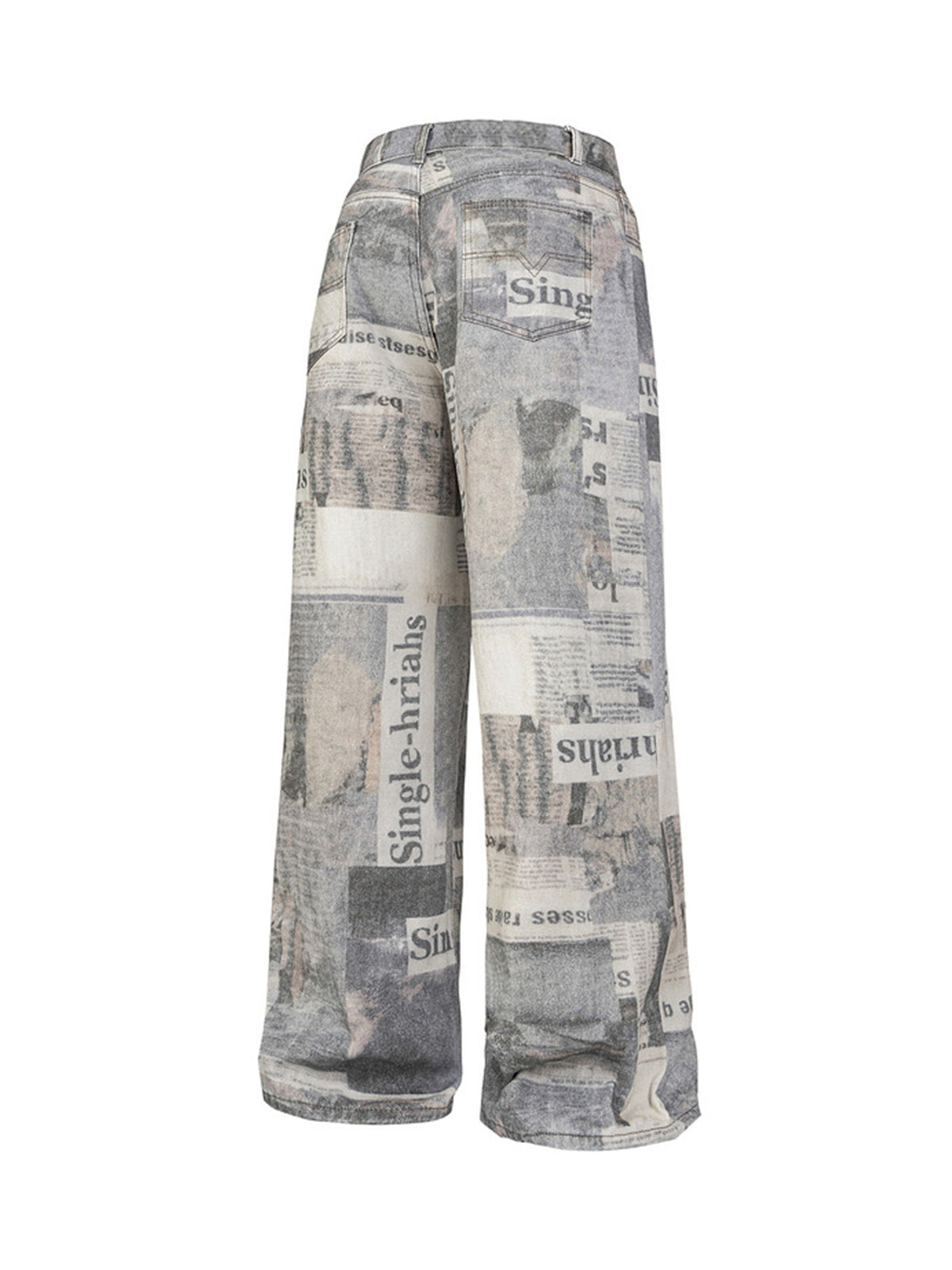 Graffiti Newspaper Baggy Jeans