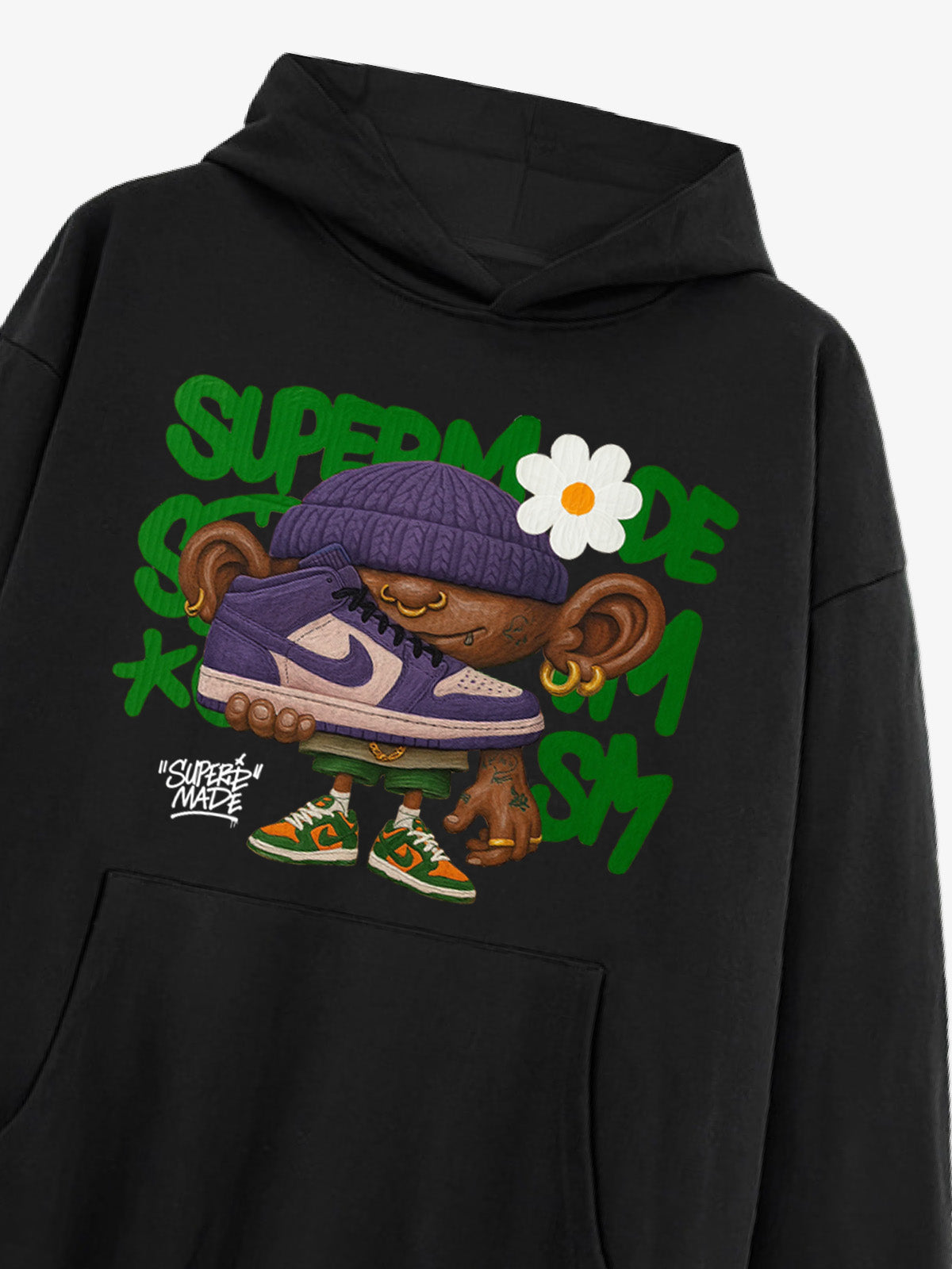 Thesupermade Street Cartoon Trend Sneakers Boy Hooded Sweatshirt 