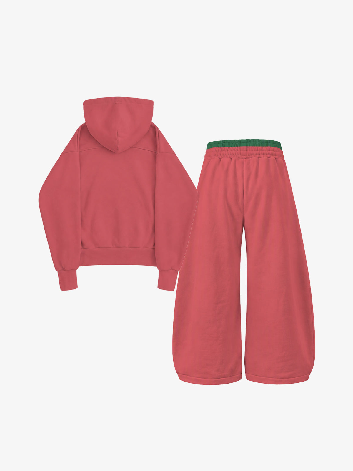 Oversized-Zip Skeleton Graphic Hoodie & Wide-Leg Sweatpants Set