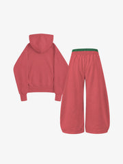 Oversized-Zip Skeleton Graphic Hoodie & Wide-Leg Sweatpants Set