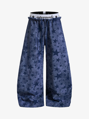 Curved-Leg Wide Sweatpants