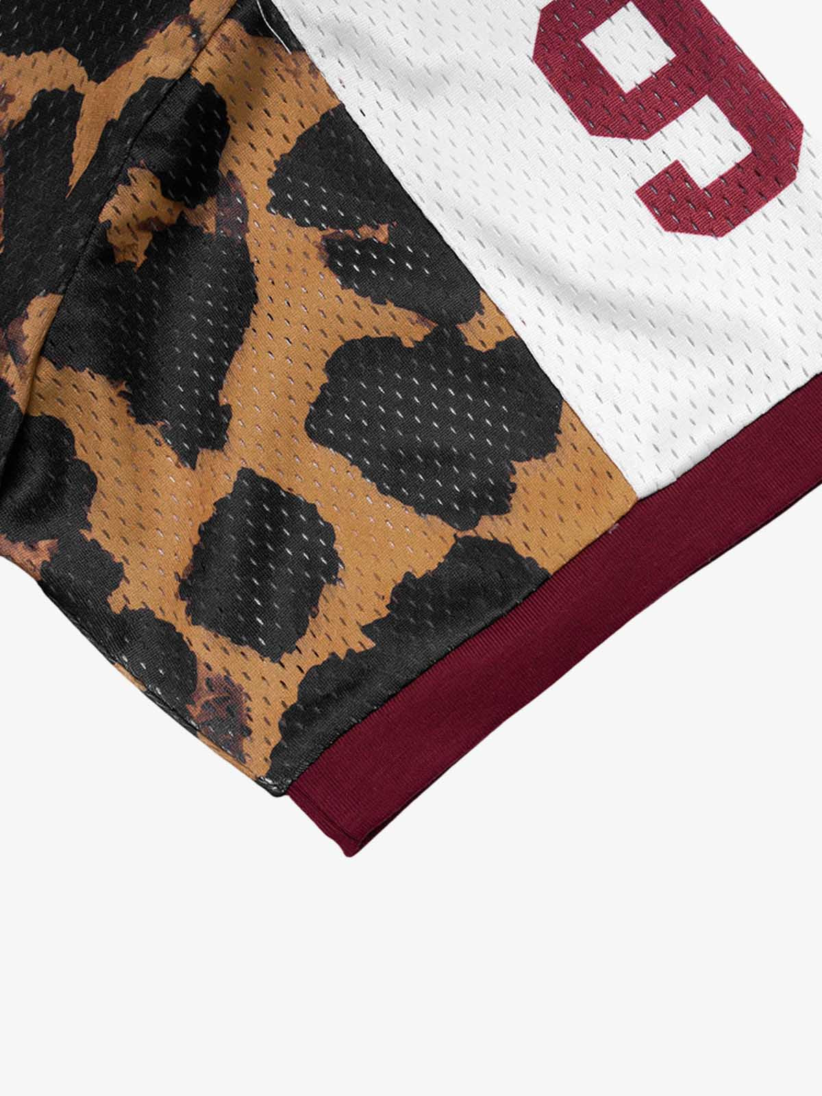 99 Number Leopard Print V-neck Jersey